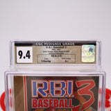 R.B.I. BASEBALL 3 / RBI III - CGC PEDIGREE GRADED 9.4 A++! NEW & Factory Sealed with Authentic V-Overlap Seam! (NES Nintendo)