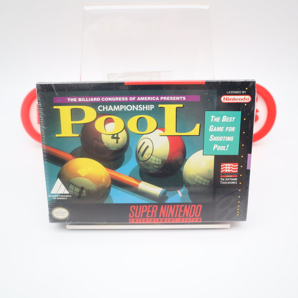 CHAMPIONSHIP POOL - NEW & Factory Sealed with Authentic H-Overlap Seam! (SNES Super Nintendo)
