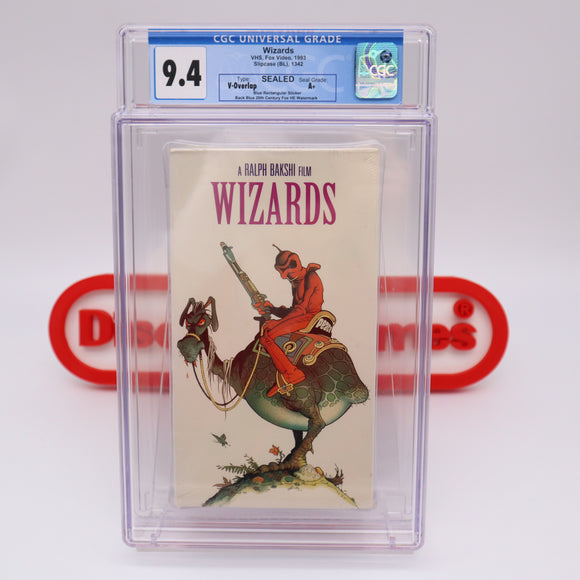 WIZARDS - RALPH BAKSHI - CGC GRADED 9.4 A+! NEW & Factory Sealed with Authentic V-Overlap Seam! (VHS)