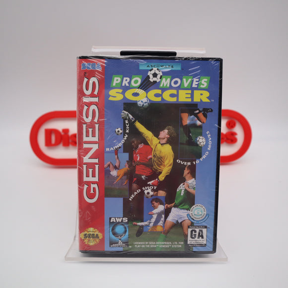 PRO MOVES SOCCER - NEW & Factory Sealed! (Sega Genesis) CASE FRESH / PERFECT!