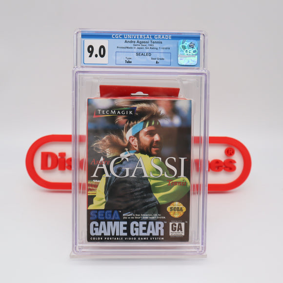 ANDRE AGASSI TENNIS - CGC GRADED 9.0 A+! NEW & Factory Sealed! (Sega Game Gear)