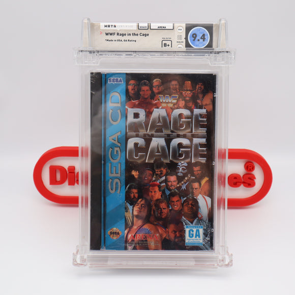 WWE / WWF: RAGE IN THE CAGE - WATA GRADED 9.4 B+! NEW & Factory Sealed! (Sega CD)