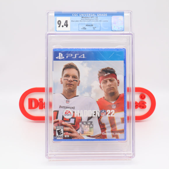 MADDEN NFL 22 2022 - MAHOMES / BRADY COVER - CGC GRADED 9.4 A+! NEW & Factory Sealed! (PS4 PlayStation 4)