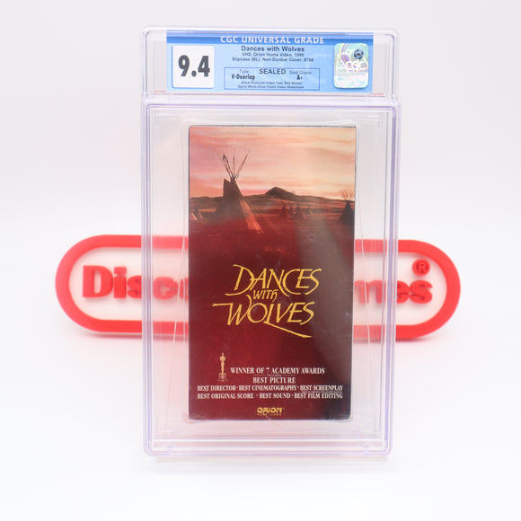 DANCES WITH WOLVES - CGC GRADED 9.4 A+! NEW & Factory Sealed with Authentic V-Overlap Seam! (VHS)