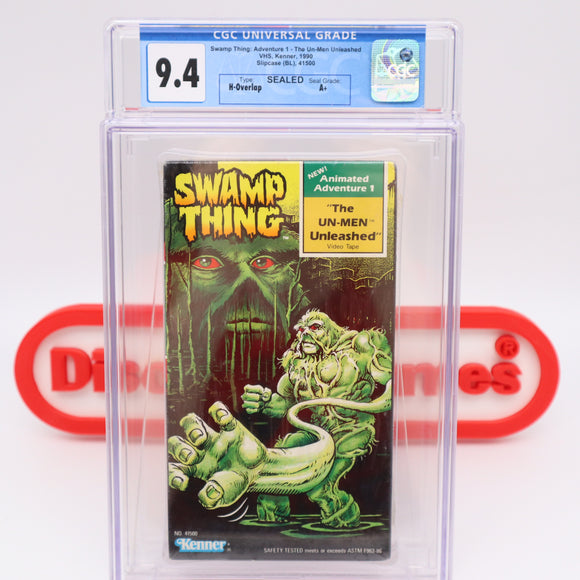 SWAMP THING ADVENTURE 1: THE UN-MEN UNLEASHED - CGC GRADED 9.4 A+! NEW & Factory Sealed with Authentic H-Overlap Seam! (VHS)
