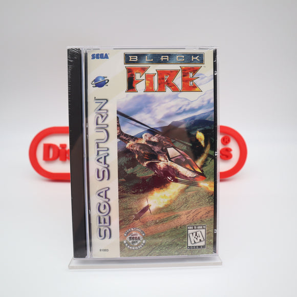 BLACK FIRE - NEW & Factory Sealed with Authentic 3-Sided Seam! (Sega Saturn)