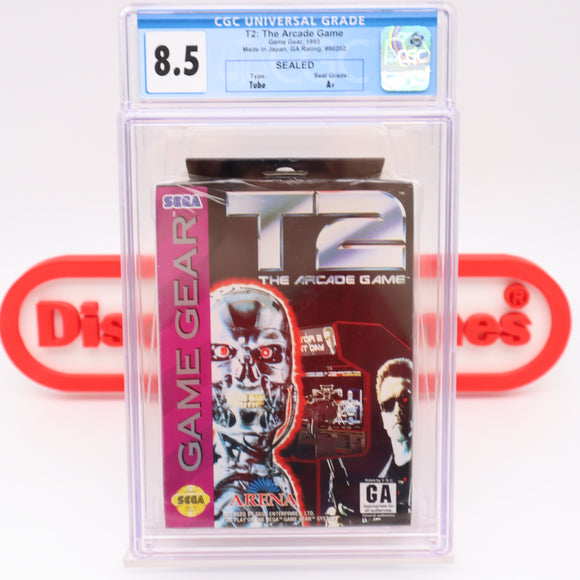 TERMINATOR 2 - T2 THE ARCADE GAME - CGC GRADED 8.5 A+! NEW & Factory Sealed! (Sega Game Gear)