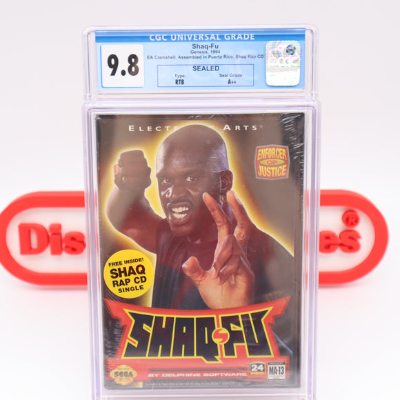 SHAQ FU with SHAQ RAP CD SINGLE! - CGC GRADED 9.8 A++! NEW & Factory Sealed! (Sega Genesis)