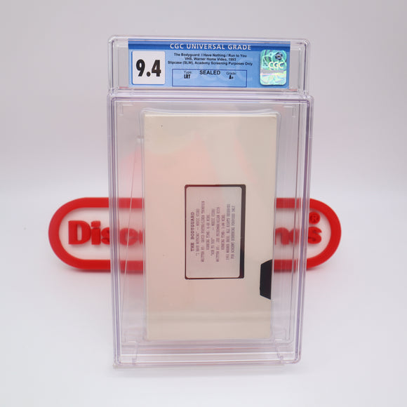 FYC / FOR YOUR CONSIDERATION: THE BODYGUARD: I HAVE NOTHING / RUN TO YOU - CGC GRADED 9.4 A+! NEW & Factory Sealed with Authentic 3-Sided Seam! (VHS)