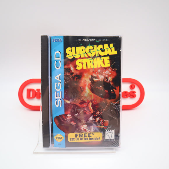 SURGICAL STRIKE - NEW & Factory Sealed with Authentic V-Overlap Seam! (Sega CD)