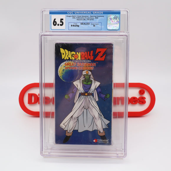 DRAGON BALL Z DBZ: GREAT SAIYAMAN OPENING CEREMONY - CGC GRADED 6.5 B+! NEW & Factory Sealed with Authentic H-Overlap Seam! (VHS)