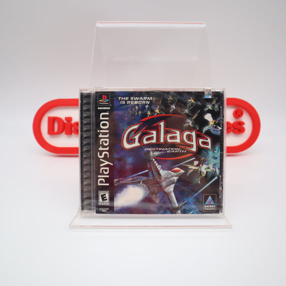 GALAGA: DESTINATION EARTH - NEW & Factory Sealed with Authentic Y-Fold Seal! (PS1 PlayStation 1)