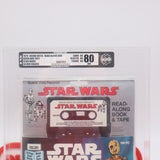 STAR WARS: READ-ALONG ADVENTURE (SILVER HEADER) - 1979 STORY BOOK & CASSETTE TAPE - AFA GRADED 80 NM - NEW Authentic & Factory Sealed!