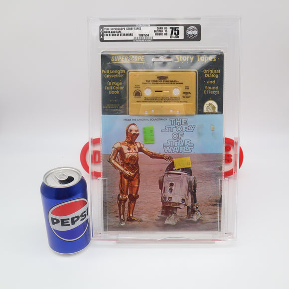THE STORY OF STAR WARS - 1978 SUPERSCOPE STORY BOOK & CASSETTE TAPE - AFA GRADED 75 EX+/NM - NEW Authentic & Factory Sealed!