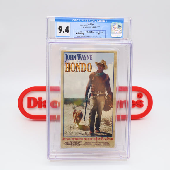 JOHN WAYNE is HONDO - CGC GRADED 9.4 A+! NEW & Factory Sealed with Authentic V-Overlap Seam! (VHS)