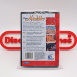 DISNEY'S ALADDIN - CLAMSHELL / EARLY PRODUCTION! NEW & Factory Sealed with Authentic V-Overlap Seam! (Sega Genesis)