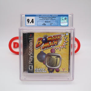 BOMBER MAN / BOMBERMAN: PARTY EDITION - CGC GRADED 9.4 A+! NEW & Factory Sealed! (PS1 PlayStation 1) - MISPRINT VERSION