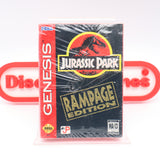 JURASSIC PARK: RAMPAGE EDITION - NEW & Factory Sealed with Authentic V-Overlap Seam! (Sega Genesis)