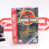 JURASSIC PARK: RAMPAGE EDITION - NEW & Factory Sealed with Authentic V-Overlap Seam! (Sega Genesis)