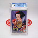 DISNEY'S SNOW WHITE AND THE SEVEN DWARFS + BOOK INSIDE VARIANT! CGC GRADED 9.0 A+! NEW & Factory Sealed w/ H-Overlap Seam! (VHS)