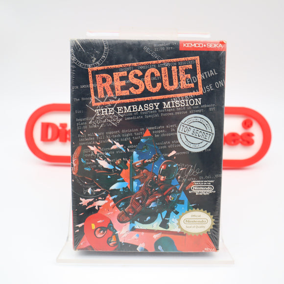 RESCUE: THE EMBASSY MISSION - NEW & Factory Sealed with Authentic H-Seam! (NES Nintendo)