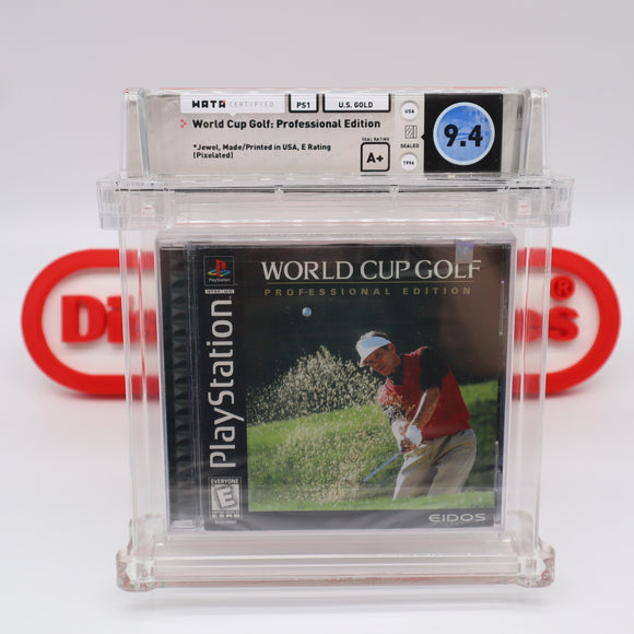 WORLD CUP GOLF: PROFESSIONAL EDITION - WATA GRADED 9.4 A+! NEW & Factory Sealed! (PS1 PlayStation 1)