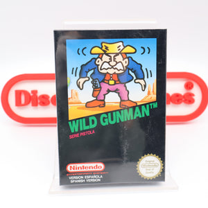 WILD GUNMAN - NEW & Factory Sealed with Authentic 3-Sided Seam! PAL Spanish Version! (NES Nintendo)