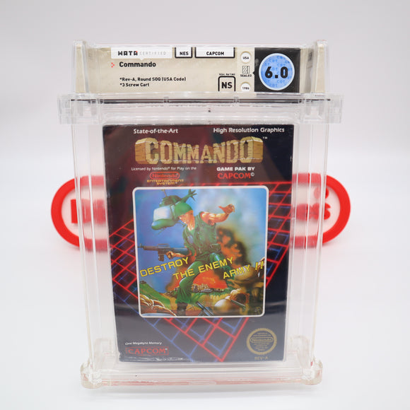 COMMANDO - WATA GRADED 6.0 NS! NEW / NEVER OPENED! ROUND SOQ! (NES Nintendo)