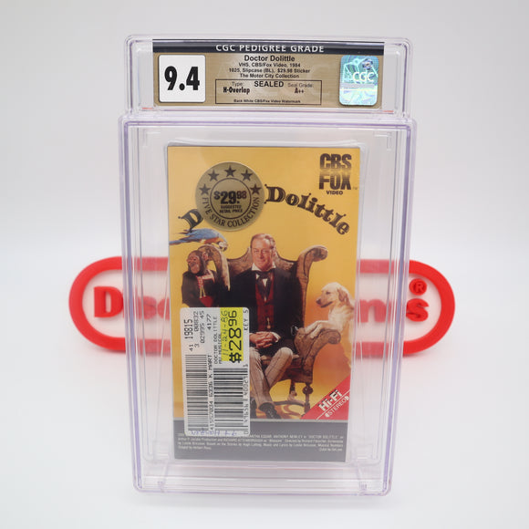 DR. DOCTOR DOLITTLE - CGC PEDIGREE GRADED 9.4 A++! NEW & Factory Sealed with Authentic H-Overlap Seam! (VHS)