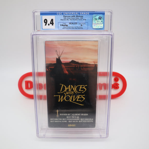 DANCES WITH WOLVES - CGC GRADED 9.4 A+! NEW & Factory Sealed with Authentic V-Overlap Seam! (VHS)