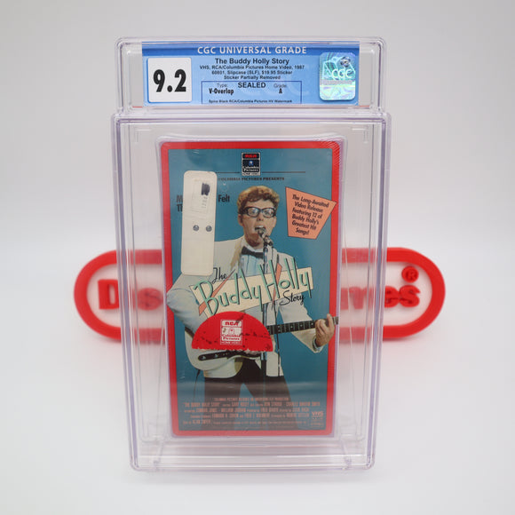 THE BUDDY HOLLY STORY - CGC GRADED 9.2 A! NEW & Factory Sealed with Authentic V-Overlap Seam! (VHS)