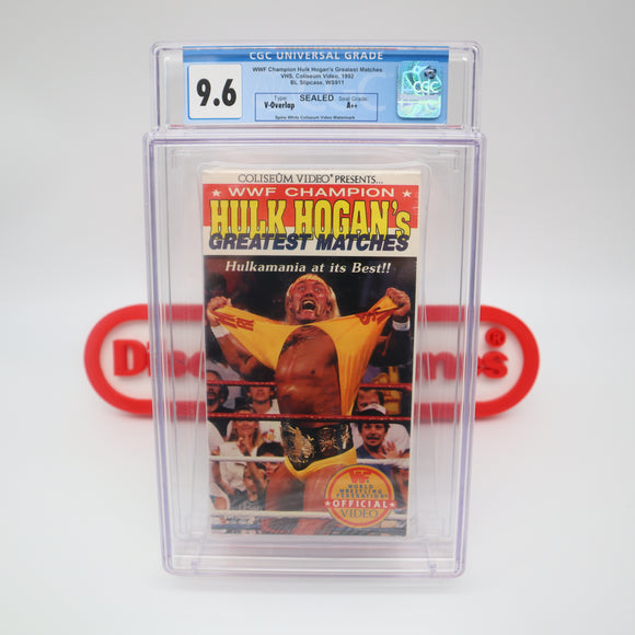 WWF CHAMPION HULK HOGAN'S GREATEST MATCHES - CGC GRADED 9.6 A++! NEW & Factory Sealed with Authentic V-Overlap Seam! (VHS)