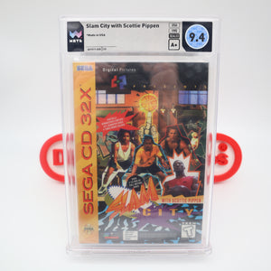 SLAM CITY with SCOTTIE PIPPEN - BULLS - WATA GRADED 9.4 A+! NEW & Factory Sealed! (Sega CD 32X)