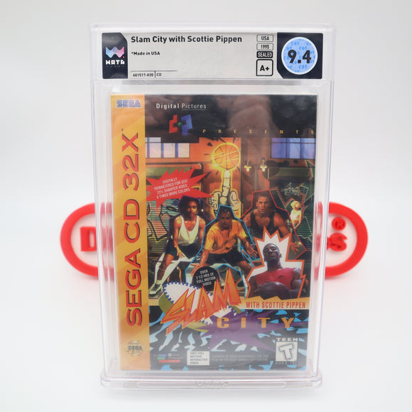 SLAM CITY with SCOTTIE PIPPEN - BULLS - WATA GRADED 9.4 A+! NEW & Factory Sealed! (Sega CD 32X)