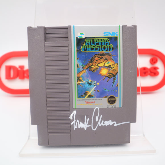 ALPHA MISSION - FRANK CIROCCO AUTOGRAPHED CARTRIDGE (THE ORIGINAL ARTIST)! Cleaned & Tested! (NES Nintendo)