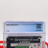 COLLEGE FOOTBALL USA 96 1996 - CGC GRADED 9.6 B+! NEW & Factory Sealed with Authentic 3-Sided Seam! (Sega Genesis)