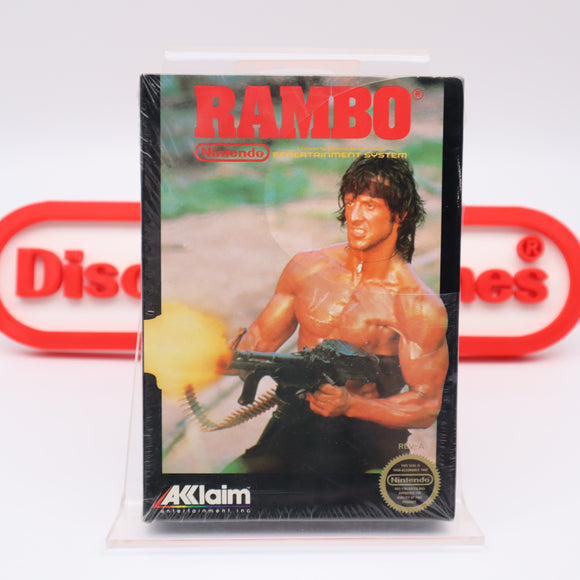 RAMBO - ROUND SOQ! NEW & Factory Sealed with Authentic H-Seam! (NES Nintendo)