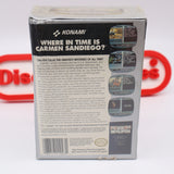 KONAMI: WHERE IN TIME IS CARMEN SANDIEGO? - NEW & Factory Sealed with Authentic 3-Sided Seam! (NES Nintendo)