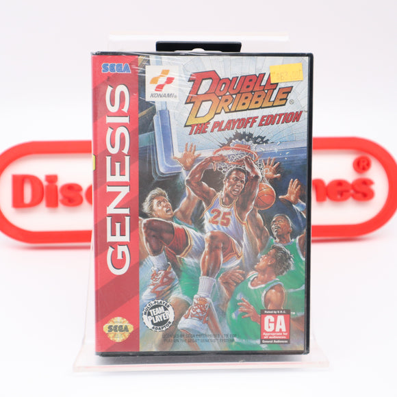 DOUBLE DRIBBLE: THE PLAYOFF EDITION - NEW & Factory Sealed with Authentic 3-Sided Seam! (Sega Genesis)