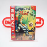 EARTH WORM / EARTHWORM JIM 1 (THE ORIGINAL!) - NEW & Factory Sealed with Authentic 3-Sided Seam! (Sega Genesis)