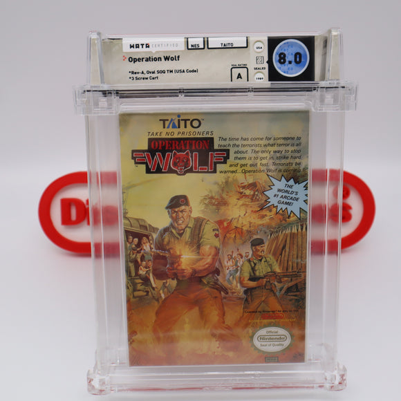 OPERATION WOLF - WATA GRADED 8.0 A! NEW & Factory Sealed with Authentic H-Seam! (NES Nintendo)