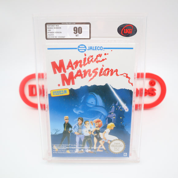 MANIAC MANSION - UKG GRADED 90 MINT! BRAND NEW SPANISH VARIANT! (NES Nintendo) Like VGA