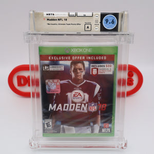 MADDEN NFL 18 2018 - TOM BRADY COVER - WATA GRADED 9.6 A! NEW & Factory Sealed! (XBox One)