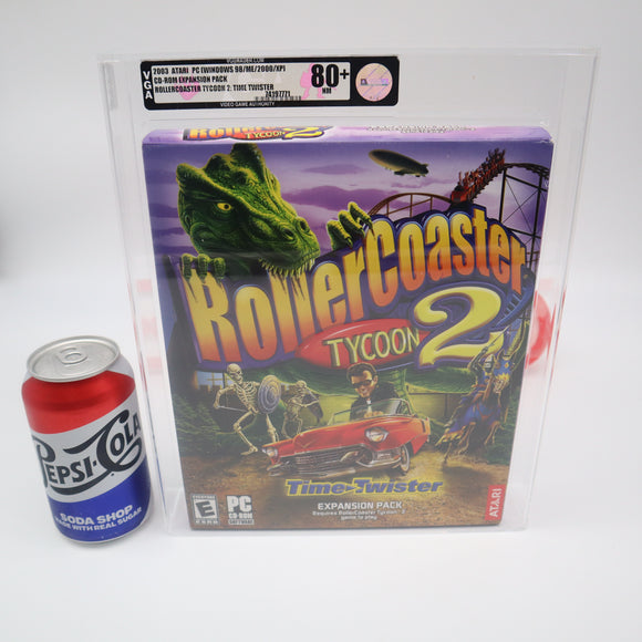 ROLLERCOASTER TYCOON 2: TIME TWISTER - VGA GRADED 80+ NM SILVER! NEW & Factory Sealed BIG BOX! (PC / CD-ROM / WINDOWS)