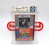 BULLS VS VERSUS BLAZERS AND THE NBA PLAYOFFS (LIMITED EDITION 1ST ROUND STICKER VARIANT!) WATA GRADED 8.0 A! NEW & Factory Sealed with Authentic 3-Sided Seam! (Sega Genesis)