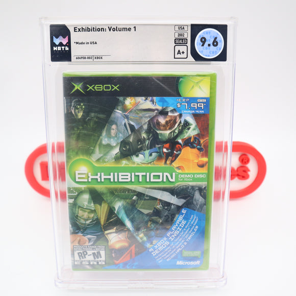 EXHIBITION: VOLUME 1 DEMO DISC INCLUDING HALO! WATA GRADED 9.6 A+! NEW & Factory Sealed! (XBOX)