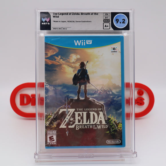 LEGEND OF ZELDA: BREATH OF THE WILD - 7 CONTROLLER ERROR VERSION! WATA GRADED 9.2 A+! NEW & Factory Sealed! (Nintendo Wii U)