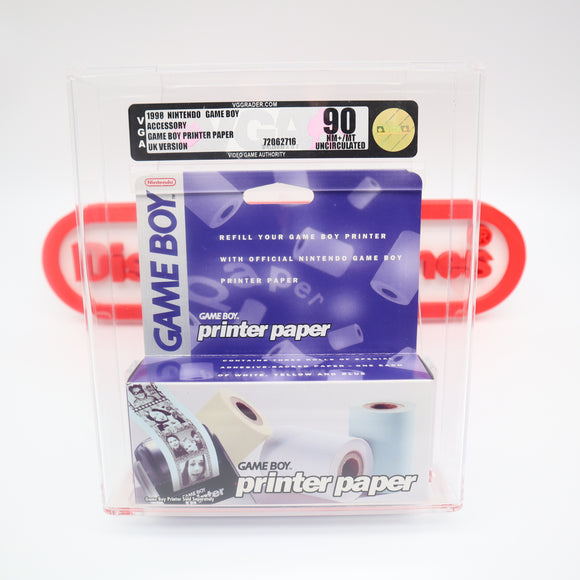 GAME BOY PRINTER PAPER - VGA GRADED 90 MINT UNCIRCULATED! NEW & Factory Sealed! (Game Boy Original)