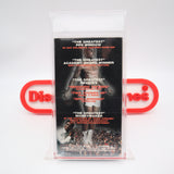 MUHAMMAD ALI BOXING: WHEN WE WERE KINGS - PROMO SCREENER! IGS GRADED 8 BOX & 8 SEAL! NEW & Factory Sealed with Authentic H-Overlap Seam! (VHS)