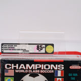 CHAMPIONS WORLD CLASS SOCCER - VGA GRADED 85+ NM+ GOLD! NEW & Factory Sealed with Authentic V-Seam! (SNES Super Nintendo)